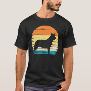 T-shirt Chien de bétail australien Heeler Bleu Rouge Rétro