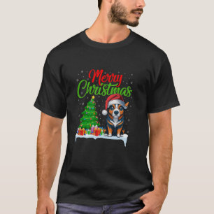 T-shirt Chien de bétail australien Noël Arbre Lumières Noë