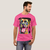 T-shirt Chien de boîte coloré (Devant entier)