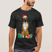 T-shirt Chien de boîte Noël Lumières Arbre de Noël Chien C (Devant)