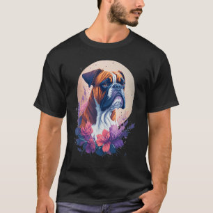T-shirt Chien de boîte par Fleurs Style Vintage Graphique