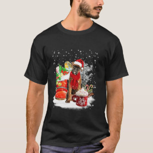 T-shirt Chien de boîte Santa Hat Noël Coupe d'hiver Cadeau