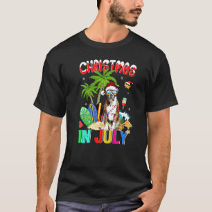 T-shirt Chien De Boxe À Santa Hat Lunettes De Soleil Noël