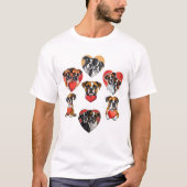 T-shirt Chien de boxe avec coeur - Saint-Valentin (Devant)