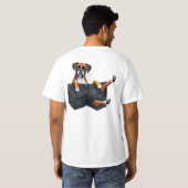 T-shirt Chien De Boxe Dans Une Poche (Dos entier)