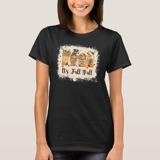 T-shirt Chien de boxe sur épice Citrouille Latte Automne C (Devant)