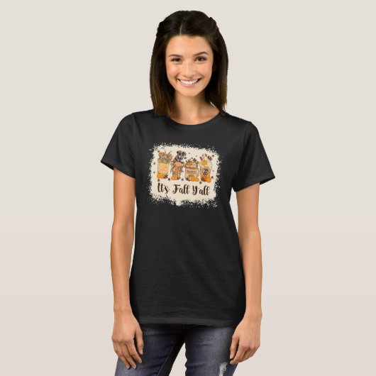 T-shirt Chien de boxe sur épice Citrouille Latte Automne C (Devant entier)
