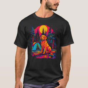 T-shirt Chien de camping Retriever doré Art