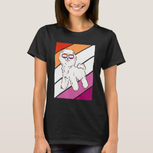 T-shirt Chien de caniche avec fierté Lesbienne Drapeau LGB
