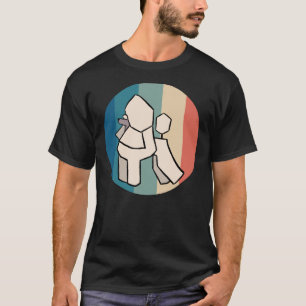 T-shirt Chien de caniche blanc Vintage retro désorganisé
