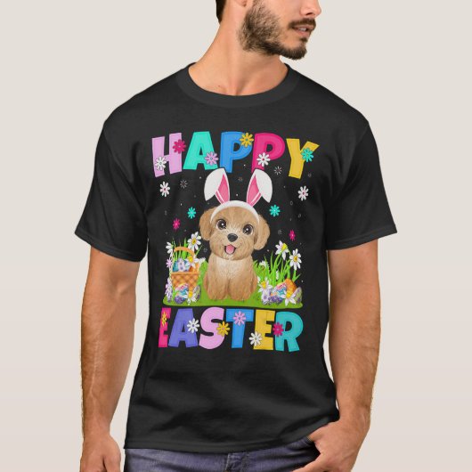 T-shirt Chien de caniche Joyeux lapin de Pâques Poodle de (Devant)