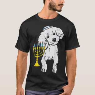 T-shirt Chien de caniche juif Menorah Hanoukka Pajamas Cha