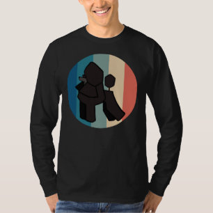 T-shirt Chien de caniche noir Vintage rétro détendu