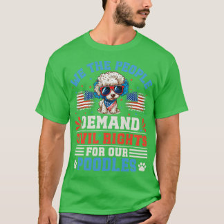 T-shirt Chien de caniche patriotique