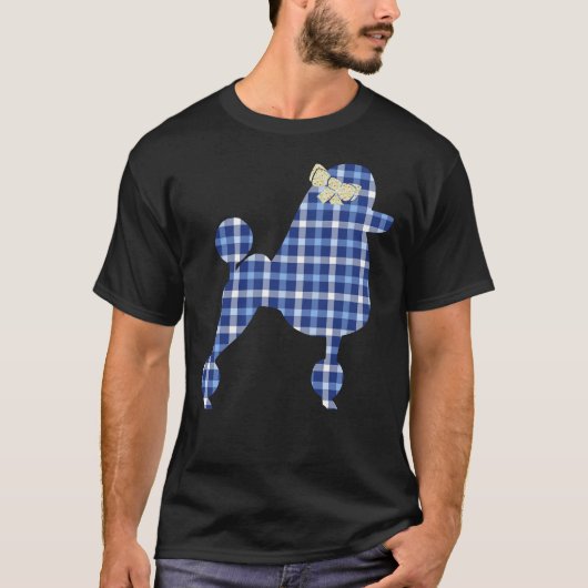 T-shirt Chien de caniche plaid (Devant)