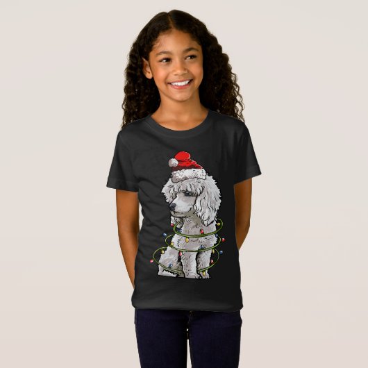 T-Shirt Chien de canicule mignon Père Noël Joyeux Noël (Devant entier)