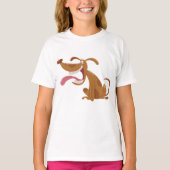 T-shirt Chien de caricature avec grand sourire et langue d (Devant)