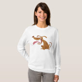 T-shirt Chien de caricature avec grand sourire et langue d (Devant entier)