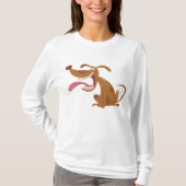 T-shirt Chien de caricature avec grand sourire et langue d (Devant)
