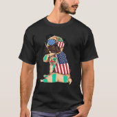 T-shirt Chien de carlin Merica 4 juillet usa drapeau améri (Devant)