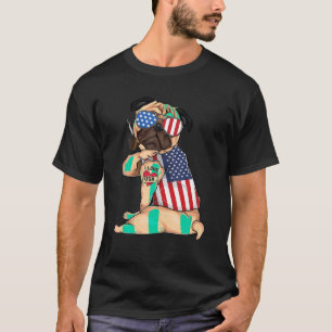 T-shirt Chien de carlin Merica 4 juillet usa drapeau améri