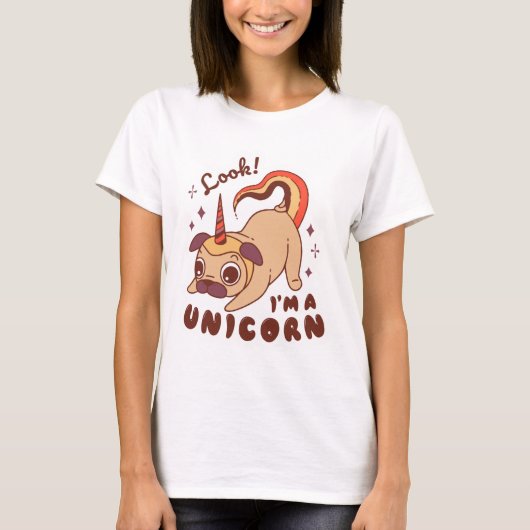 T-shirt Chien de Carlin Unicorne (Devant)