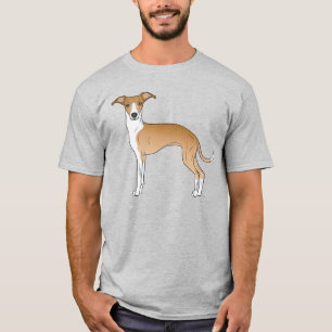 T-shirt Chien De Cartographie Italien Grison Fawn Et Blanc