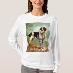 T-shirt Chien de chasse avec oiseau dans la bouche