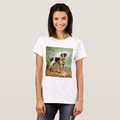 T-shirt Chien de chasse avec oiseau dans la bouche (Devant entier)