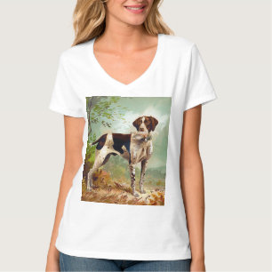 T-shirt Chien de chasse avec oiseau dans la bouche