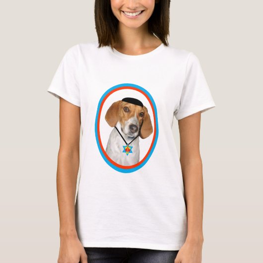 T-shirt Chien de chasse drôle de Thanksgivukkah avec (Devant)