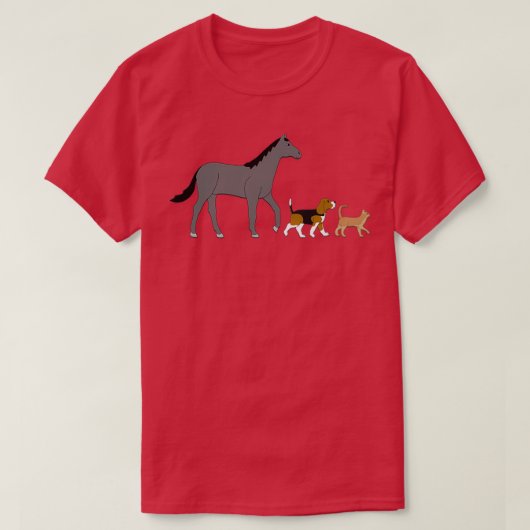T-shirt chien de cheval et chat (Design devant)