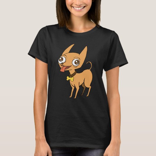 T-shirt Chien de chien Brown Chihuahua (Devant)