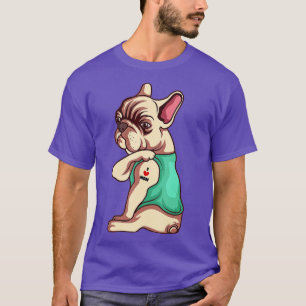 T-shirt Chien de Chien de France J'aime Maman Tattoo Adult