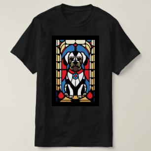T-shirt chien de chiot en vitrail