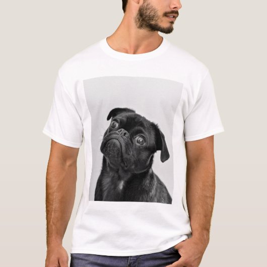T-shirt chien de chiot noir (Devant)