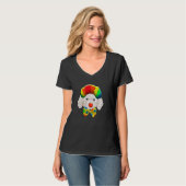 T-shirt Chien de cirque de canne blanc clown (Devant entier)