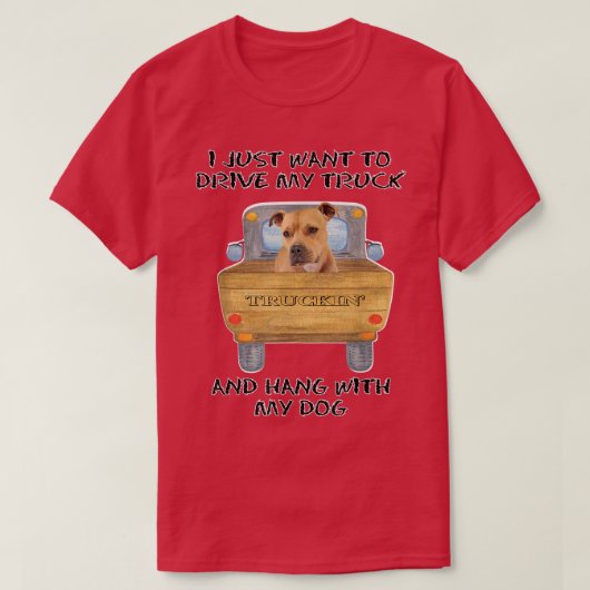 T-shirt Chien de Conduite de Camion Pitbull (Design devant)
