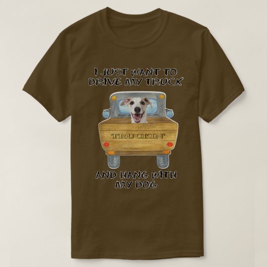T-shirt Chien de conduite de camion Whippet (Design devant)