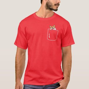 T-shirt Chien De Corgi Dans Poche Drôle Mignonne Chiot Gro