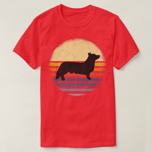 T-shirt Chien de Corgi gallois Retro1579 (Design devant)