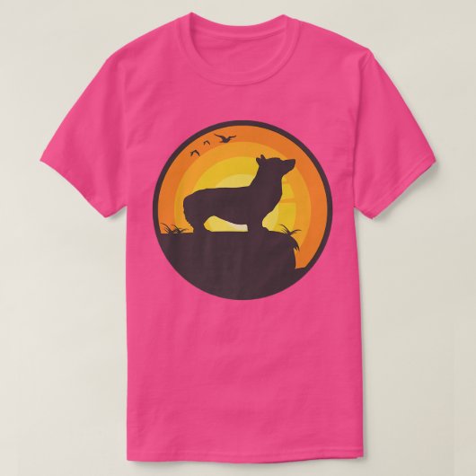 T-shirt Chien de Corgi gallois Retro1587 (Design devant)