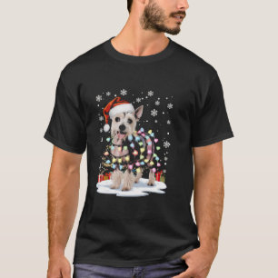 T-shirt Chien de Crète Chinois Noël Lumière Noël Papa Mama