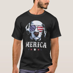 T-shirt Chien de Dalmatie 4 juillet Drapeau américain État