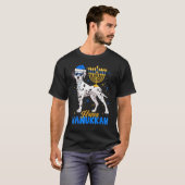 T-shirt Chien de Dalmatie juive Menorah heureux Hanoukka C (Devant entier)