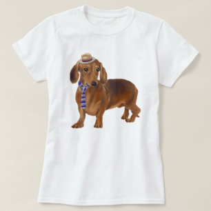 T-shirt Chien de Debonair Dachshund peint à la main