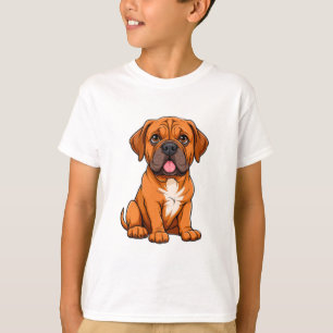 T-shirt Chien de dessin animé Dogue de Bordeaux chiot avec