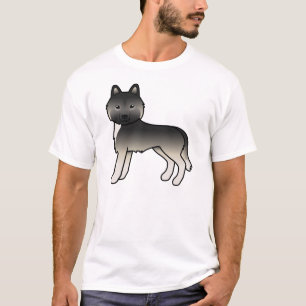T-Shirt Chien de Dessin Animé Mignon Husky Sibérie