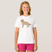 T-shirt Chien de dessin animé mignon Retriever doré jaune (Devant entier)