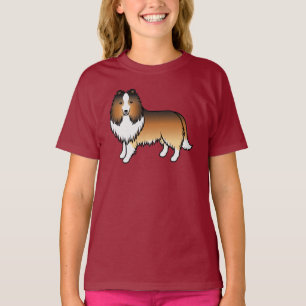 T-shirt Chien de dessin animé Shetland Shetland Sheltie sa